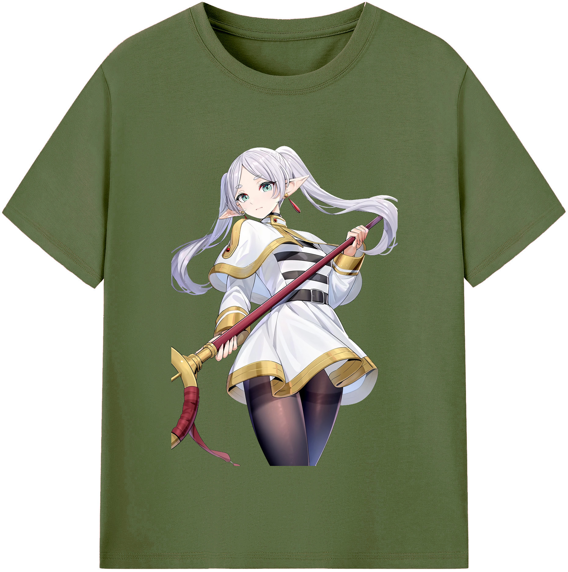 （画像用） 葬送のフリーレン Frieren 綿100％半袖Tシャツ（フロントプリント）